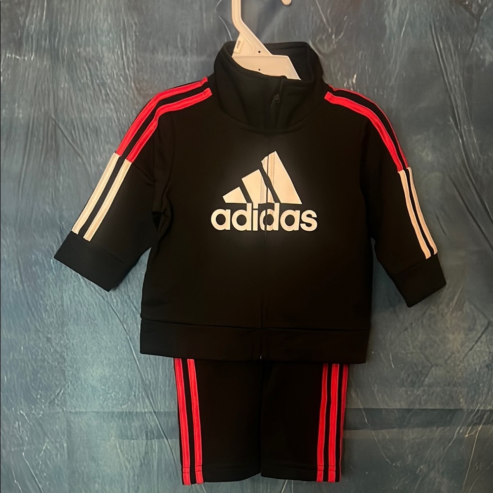 Adidas Kids Black,red jogging set